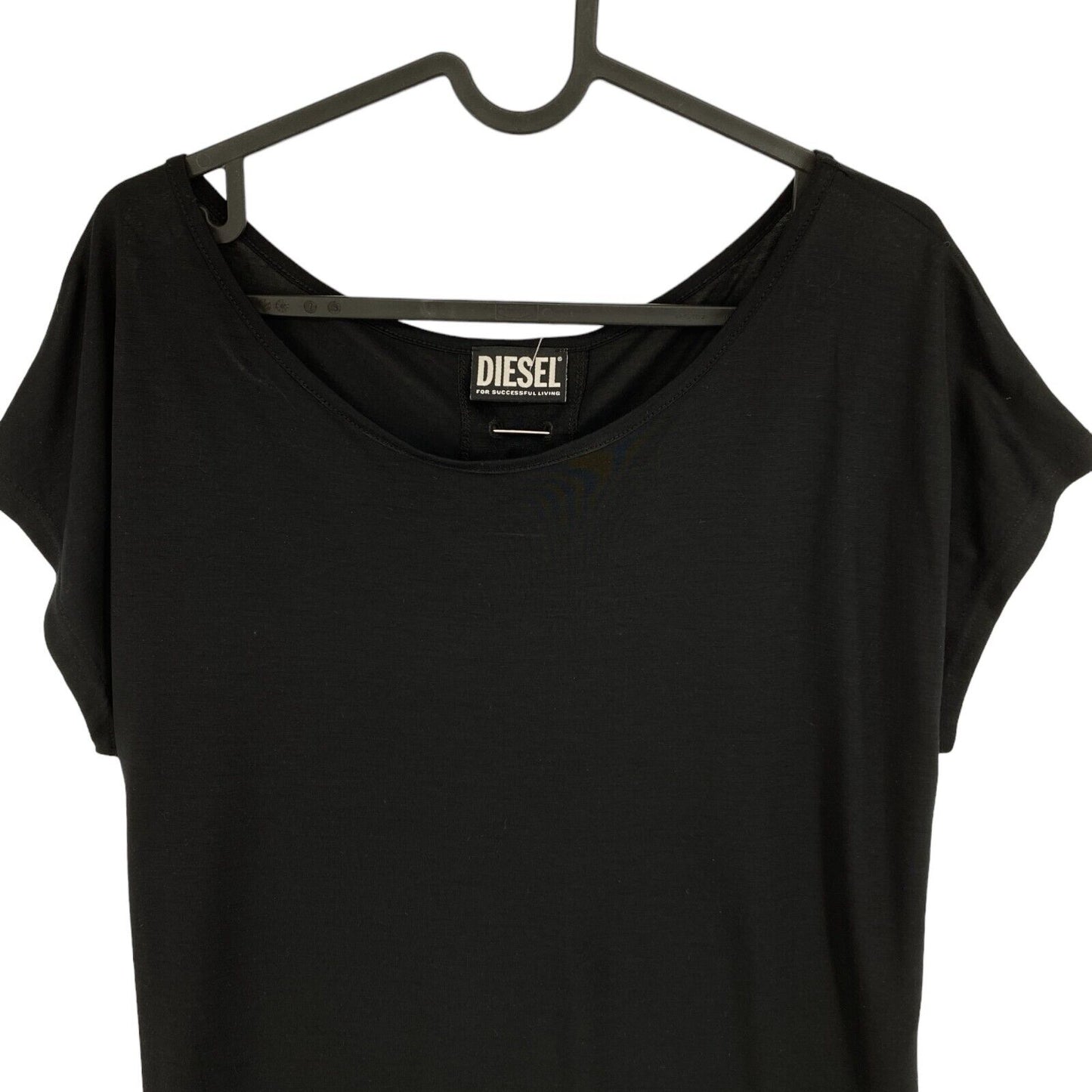 Diesel Noir Sans Manches Crew Neck Top T Shirt Taille L