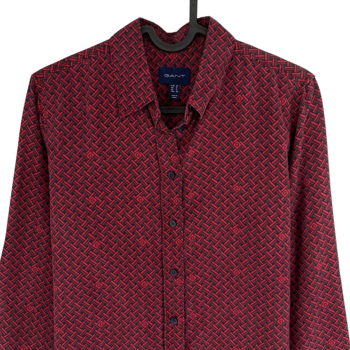 GANT Dark Red Icon G Shirt Size EU 34 UK 8 US 4