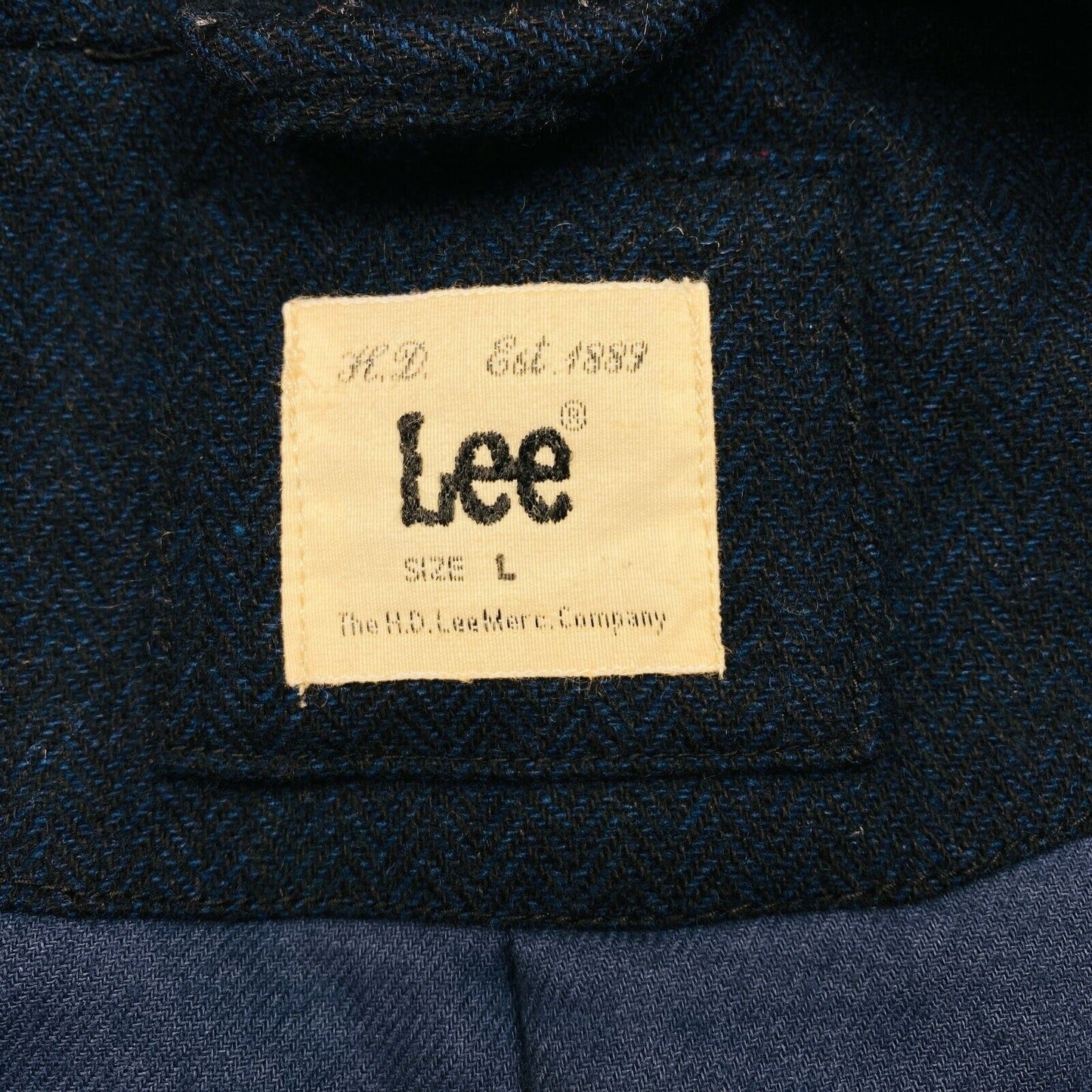 Lee Navy Blue Wool Blend Over Coat Jacket Size L