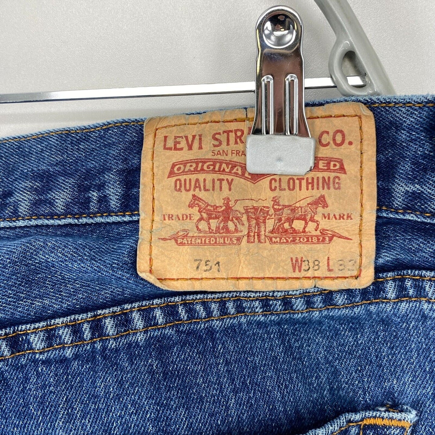 Levi's 751 Blue Regular Straight Fit Jeans W38 L30