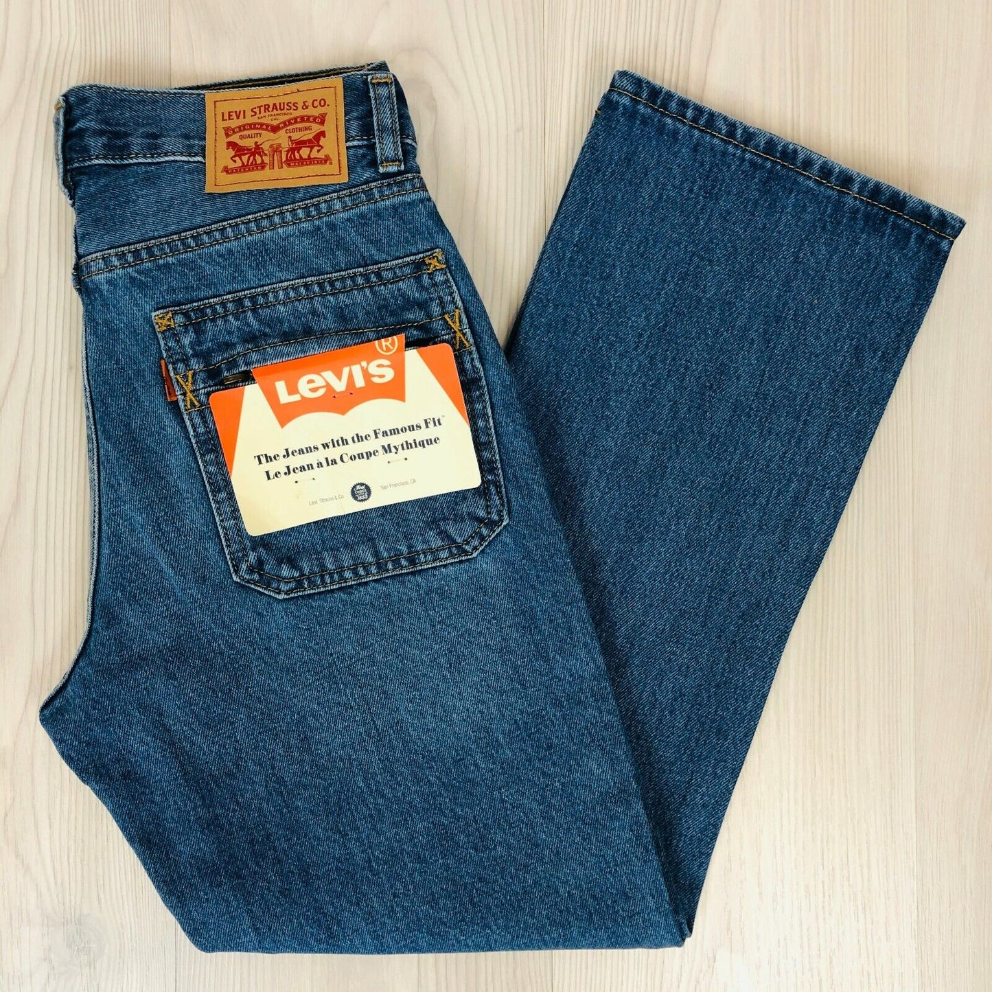 Levi's Famous Fit Old School Orange Label Bleu Jeans Tailles W26 W30