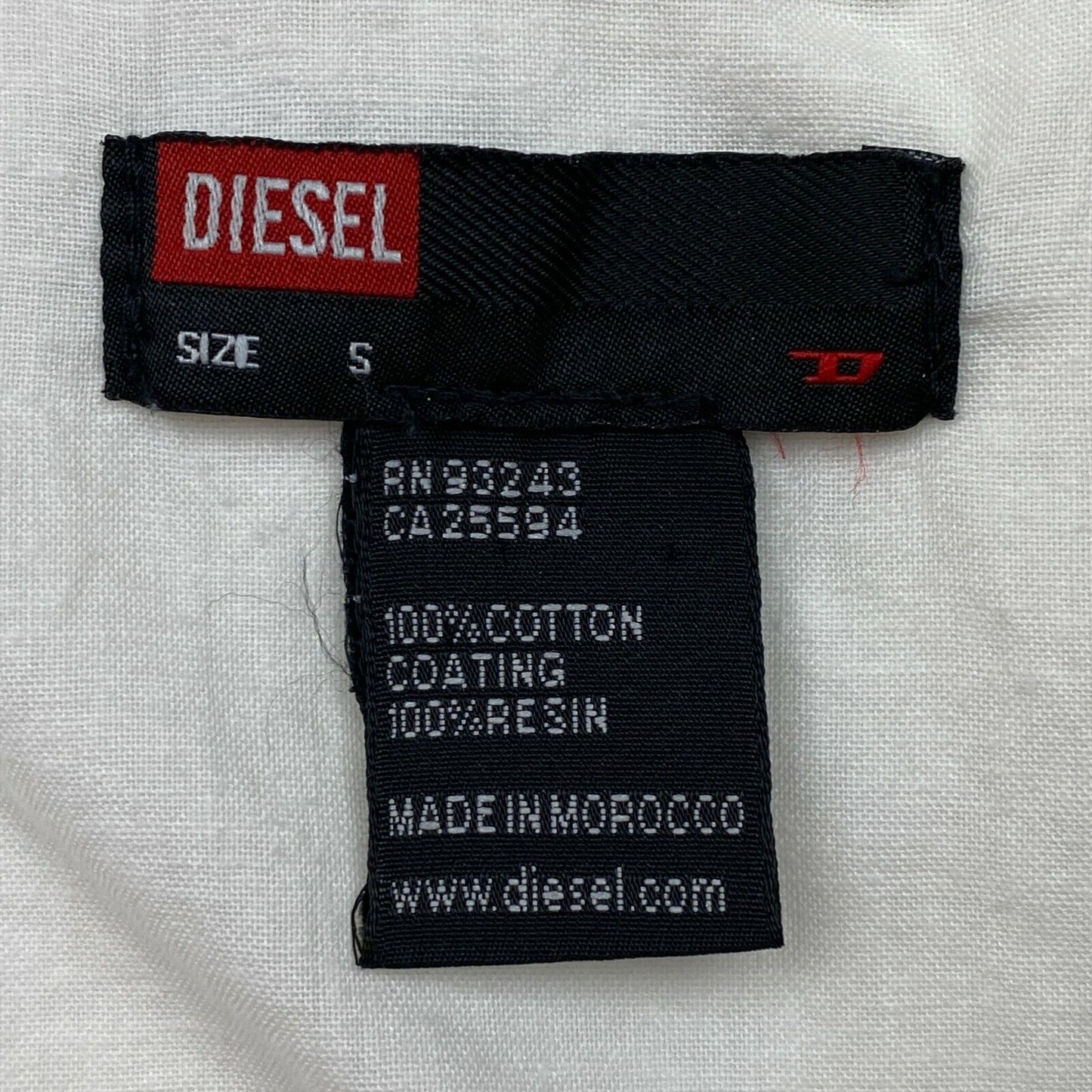 DIESEL Cream White 100% Cotton Jacket Size S