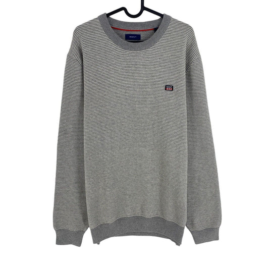 GANT Grey Light Texture Crew Neck Sweater Pullover Size M