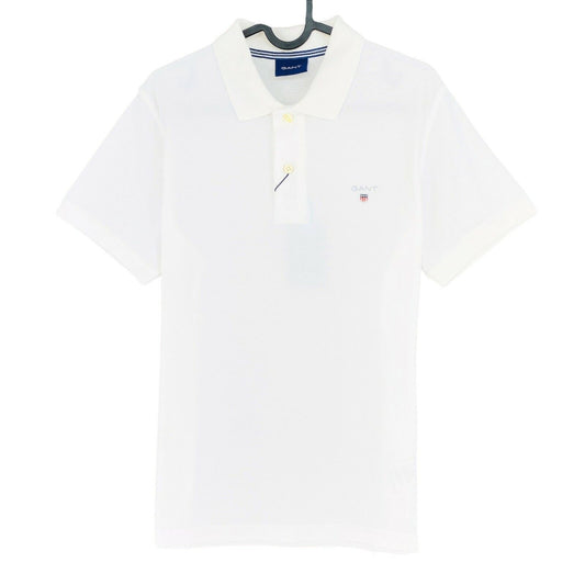 GANT White Pique Rugger Polo Shirt Size S