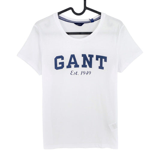 GANT White Logo Crew Neck T Shirt Size S