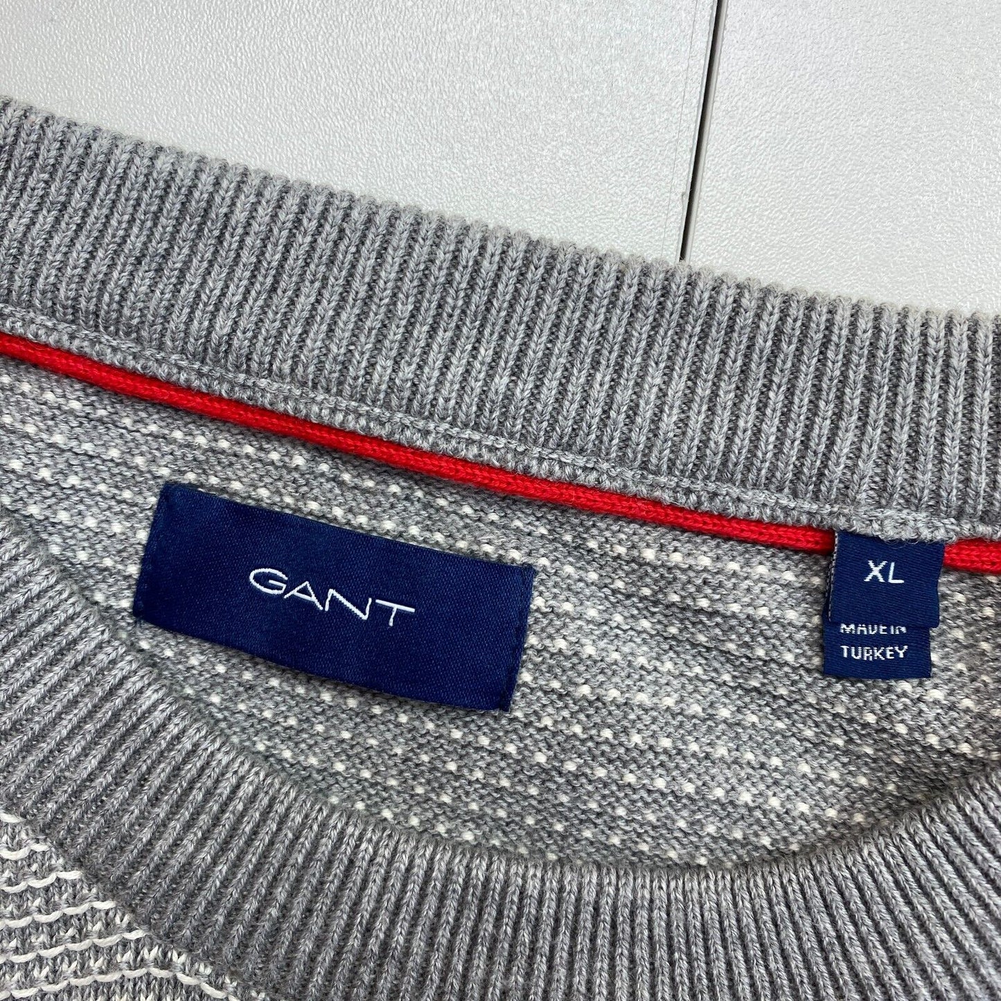 GANT Grey Light Texture Crew Neck Sweater Jumper Size XL