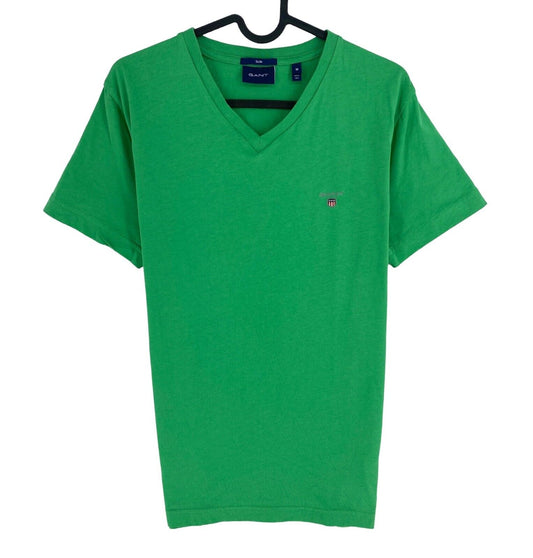 GANT Men Green Original Slim Fit V Neck Short Sleeves T Shirt Size M