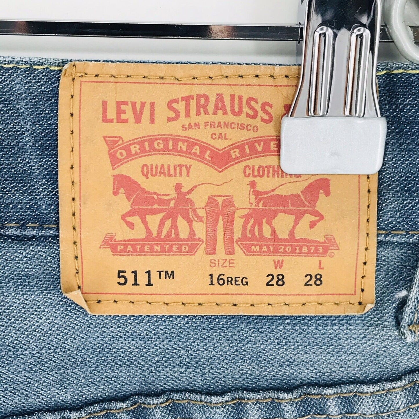 Vintage Levi's 511 Boys Blue Slim Fit Jeans 16 Reg / W28 L31