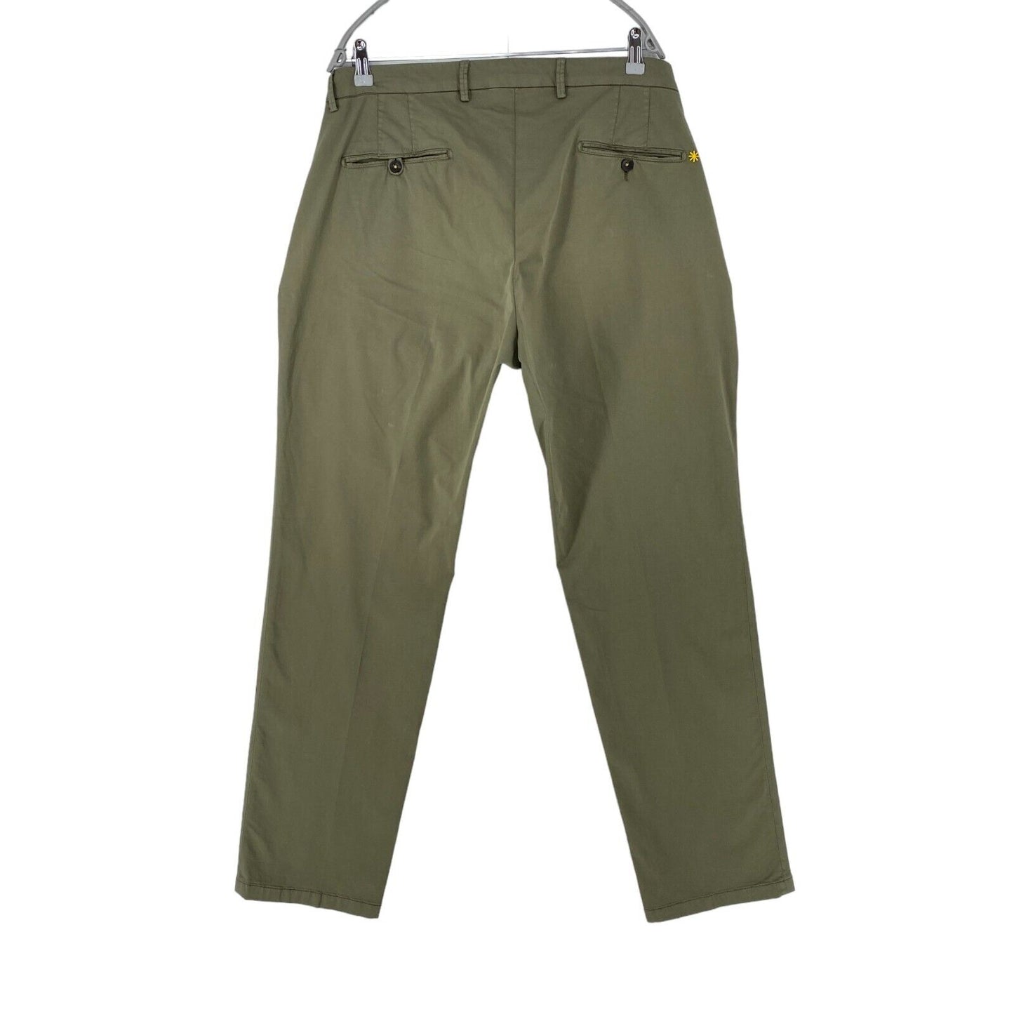 MANUEL RITZ Khaki Dark Green Slim Fit Chino Trousers Size EUR 60 W42