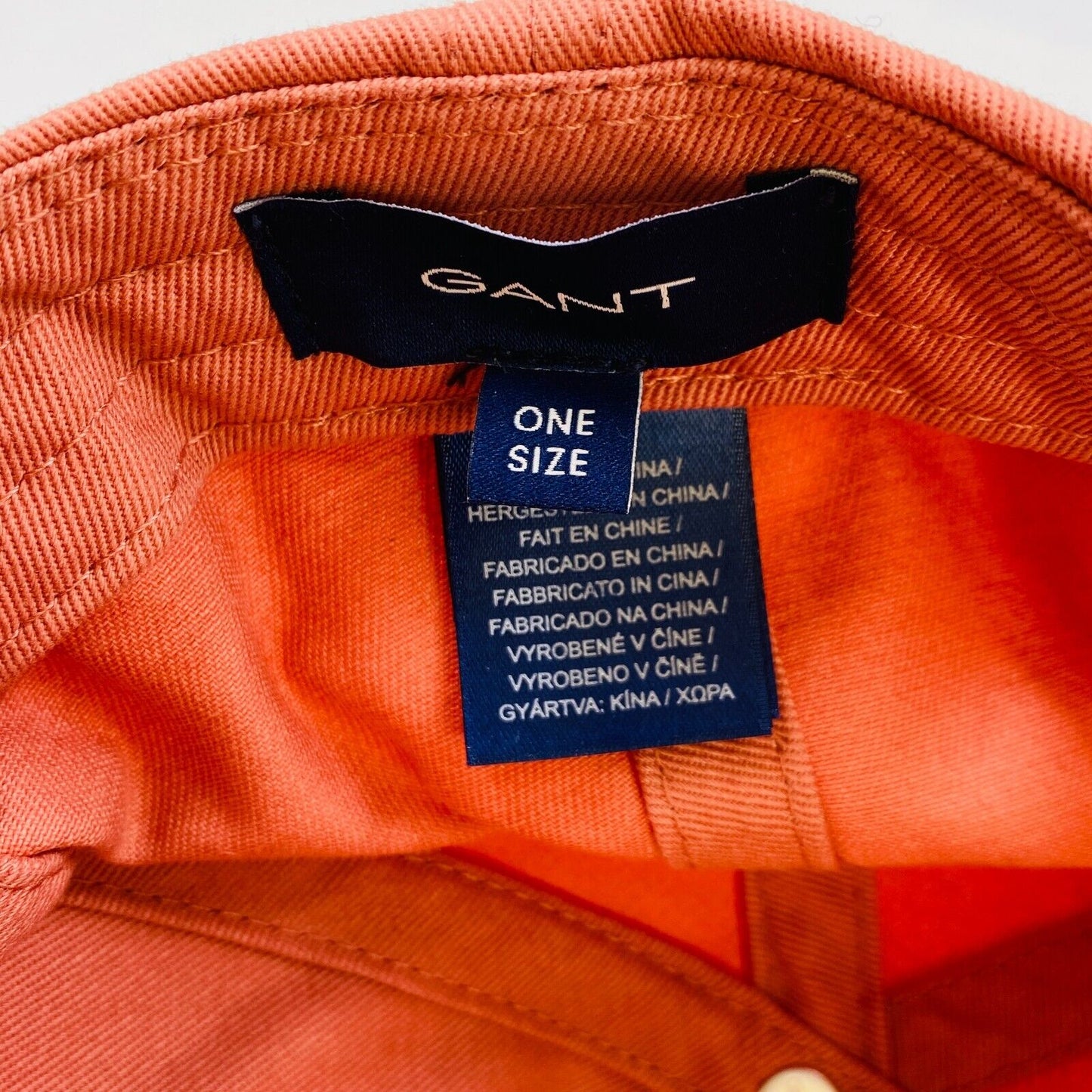 GANT Orange Women Logo Cotton Twill Baseball Cap Hat One Size