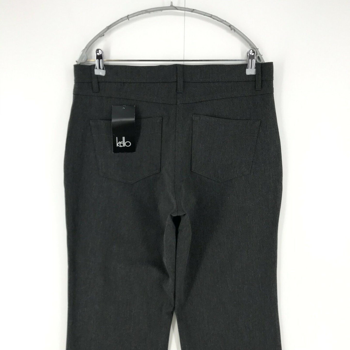 KELLO Women Grey Regular Straight Fit Trousers Size EUR 44 UK 18 W34