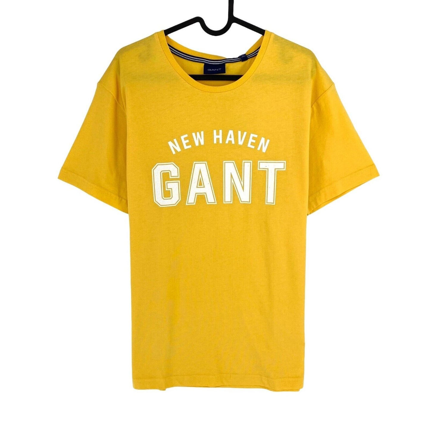 GANT Men Yellow Logo Crew Neck Short Sleeves T-Shirt Size S