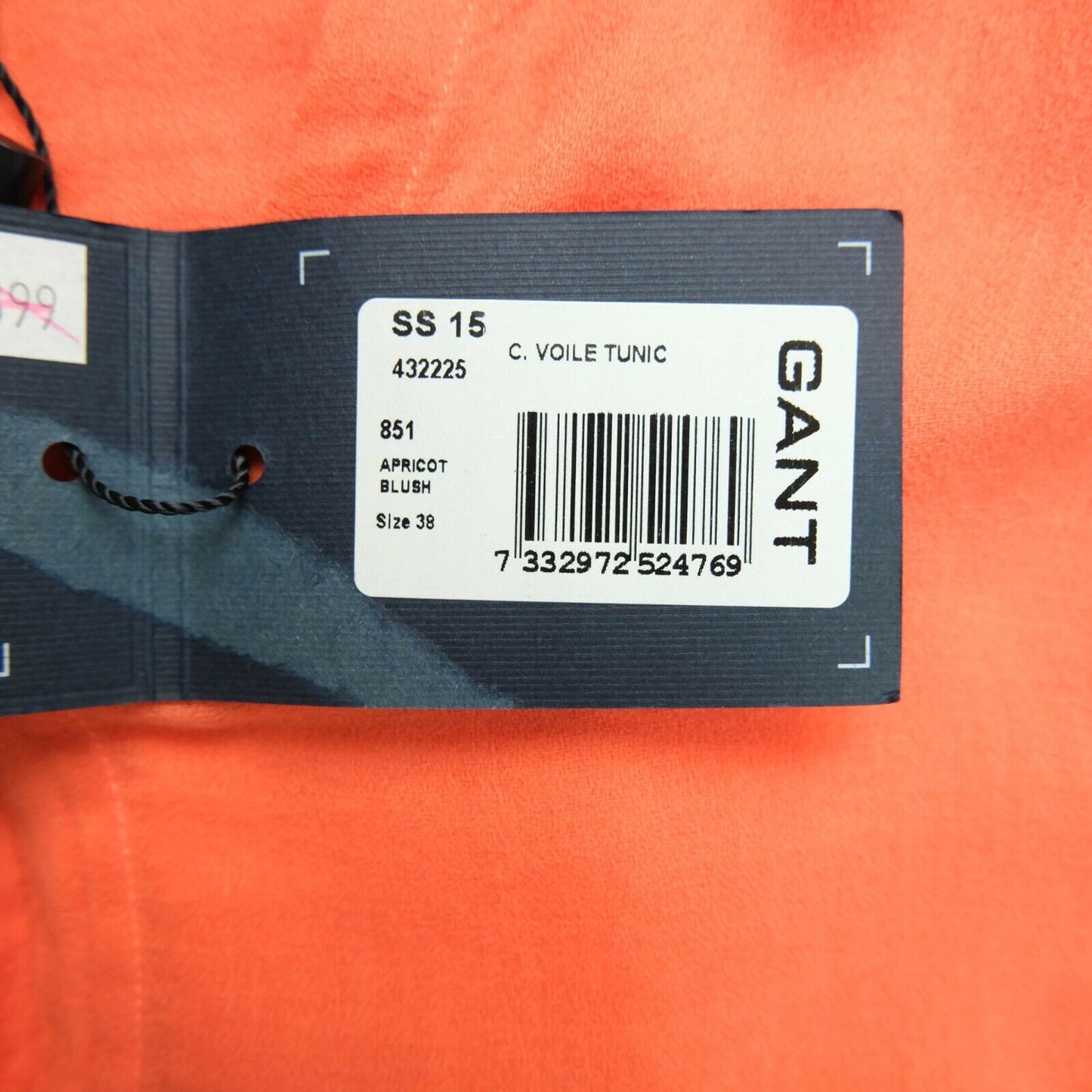 GANT Orange Voile Tunic Shirt Size EU 34 38 UK 8 12 US 8 4