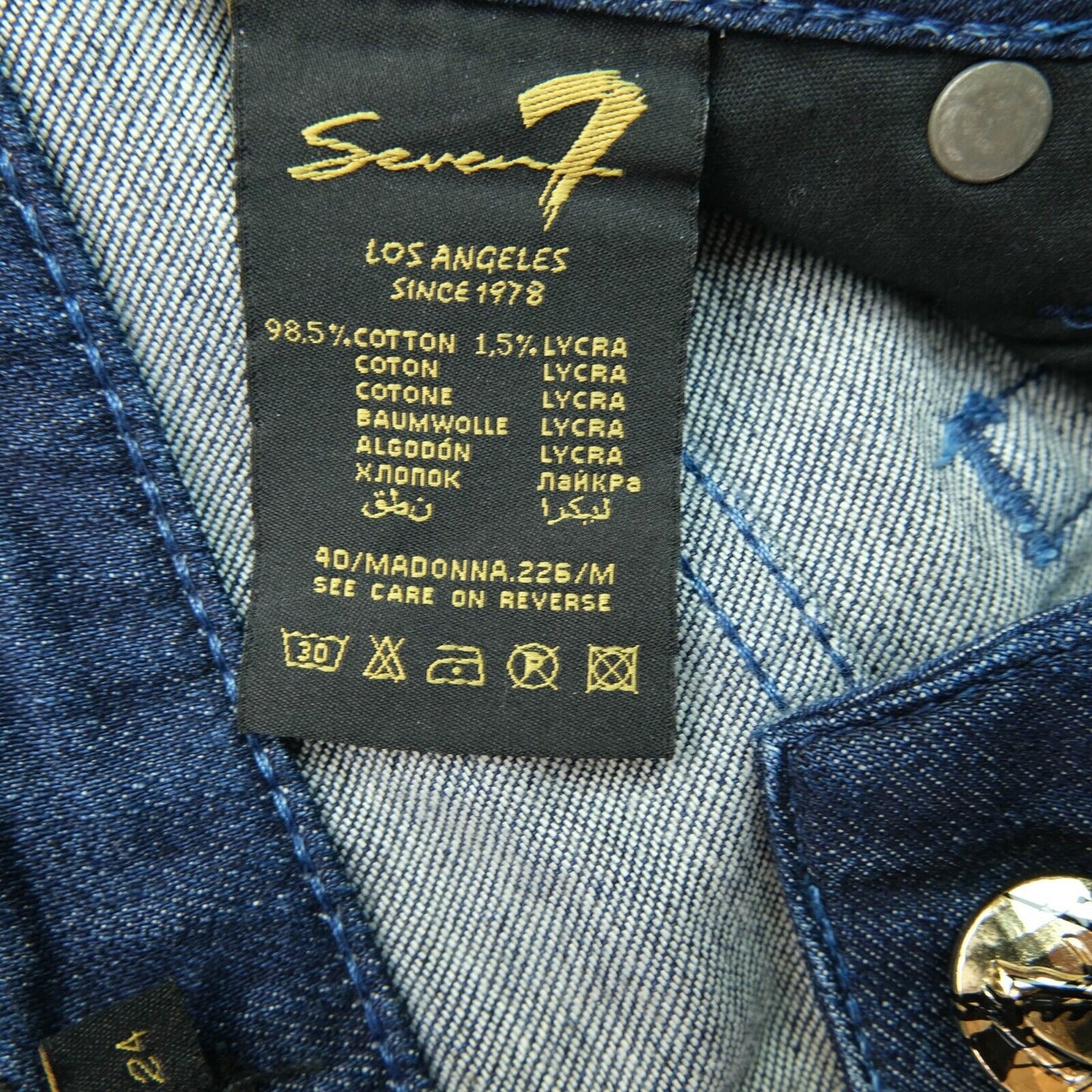 Jean en denim bleu marine Seven7 Taille 24