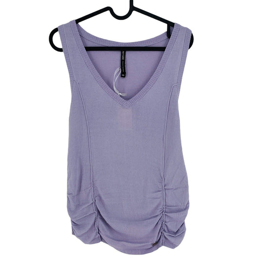 AMY GEE Wisteria Violet Clair Sans Manches Col en V Tricot Gilet Jumper Taille XS