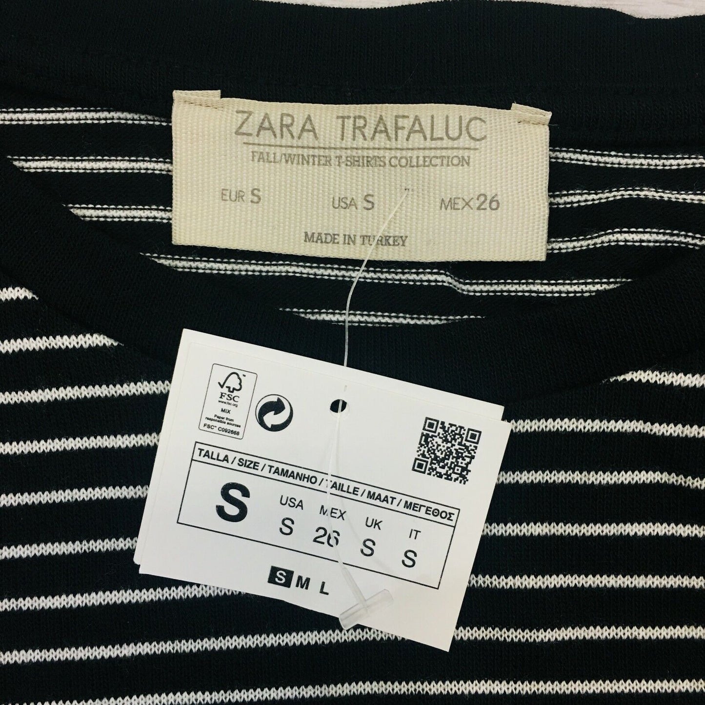 ZARA Trafaluc Oversized Loose Fit Striped Crew Neck Jumper Sweater Size S L