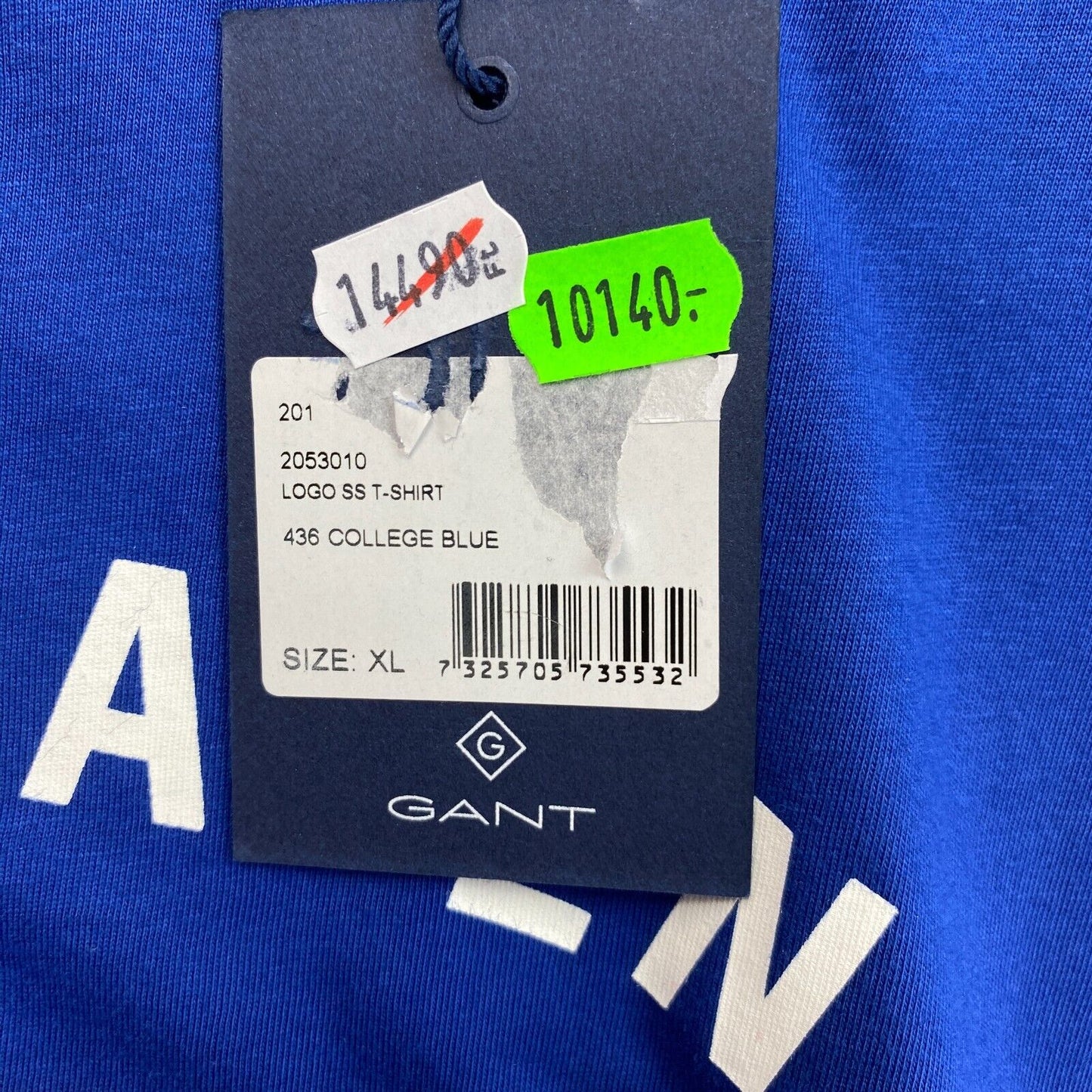 GANT Blue Logo Crew Neck Short Sleeves T Shirt Size XL