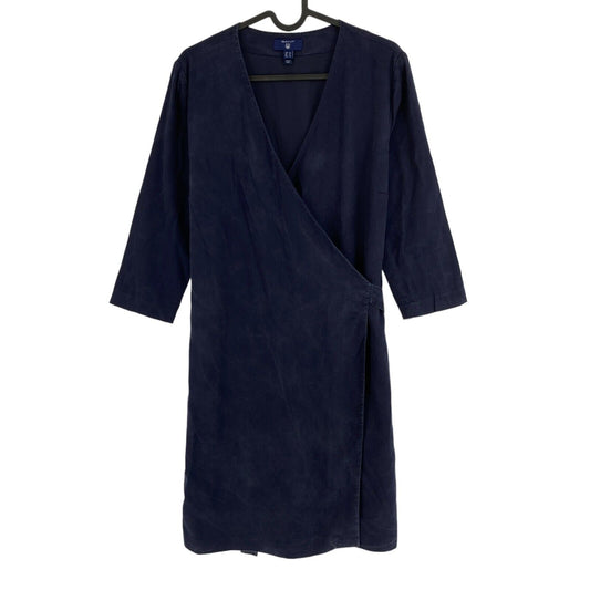 GANT Bleu Marine Col V Wrap Up Robe Taille EU 36 UK 10 US 6