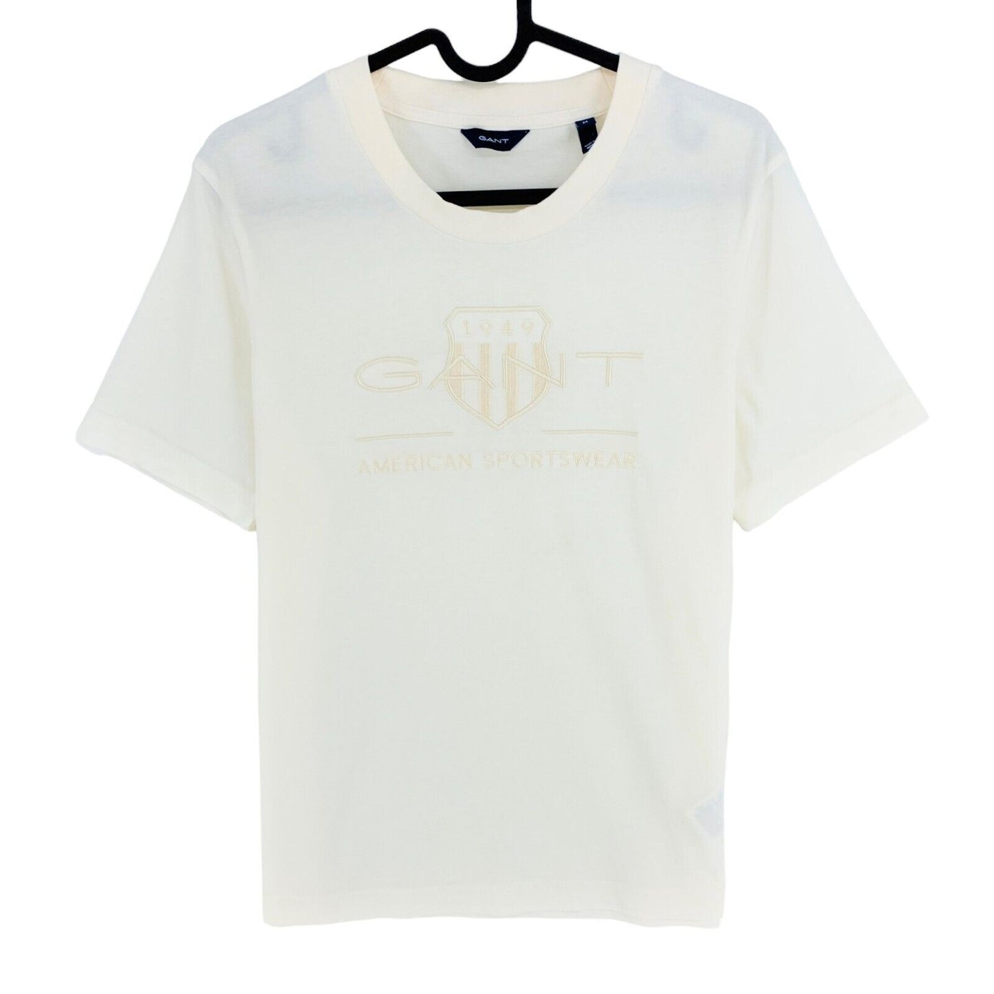 GANT White Tonal Archive Shield Crew Neck T Shirt Size M