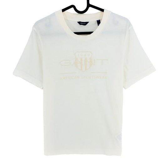 GANT T-Shirt mit Rundhalsausschnitt, Tonal Archive Shield, Weiß, Größe M