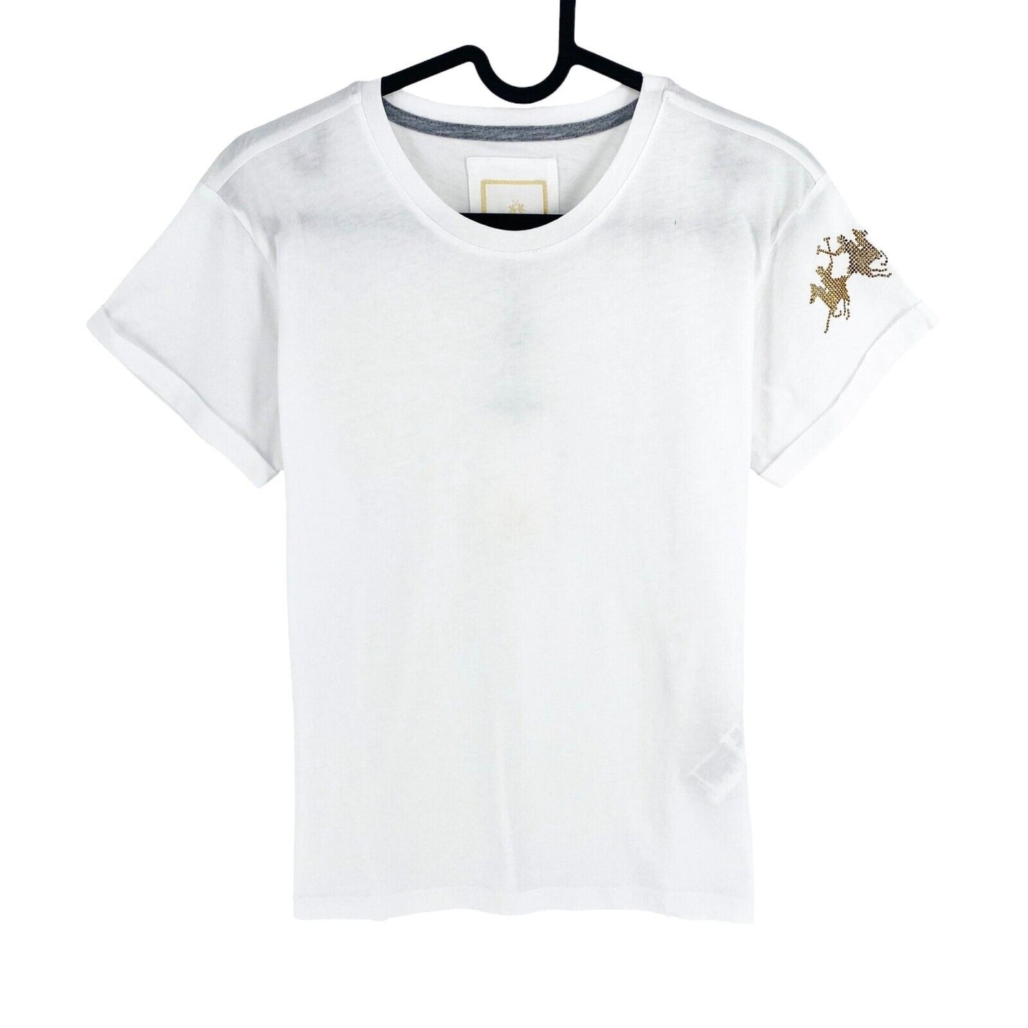 LA MARTINA White Crew Neck SS T Shirt Top Size  1 /XS