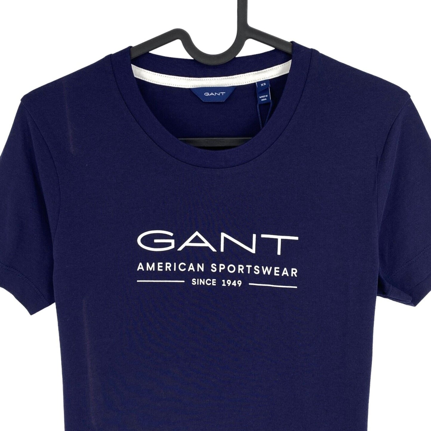 GANT Women Navy Blue MD Summer Logo Crew Neck Short Sleeve T Shirt Size XS