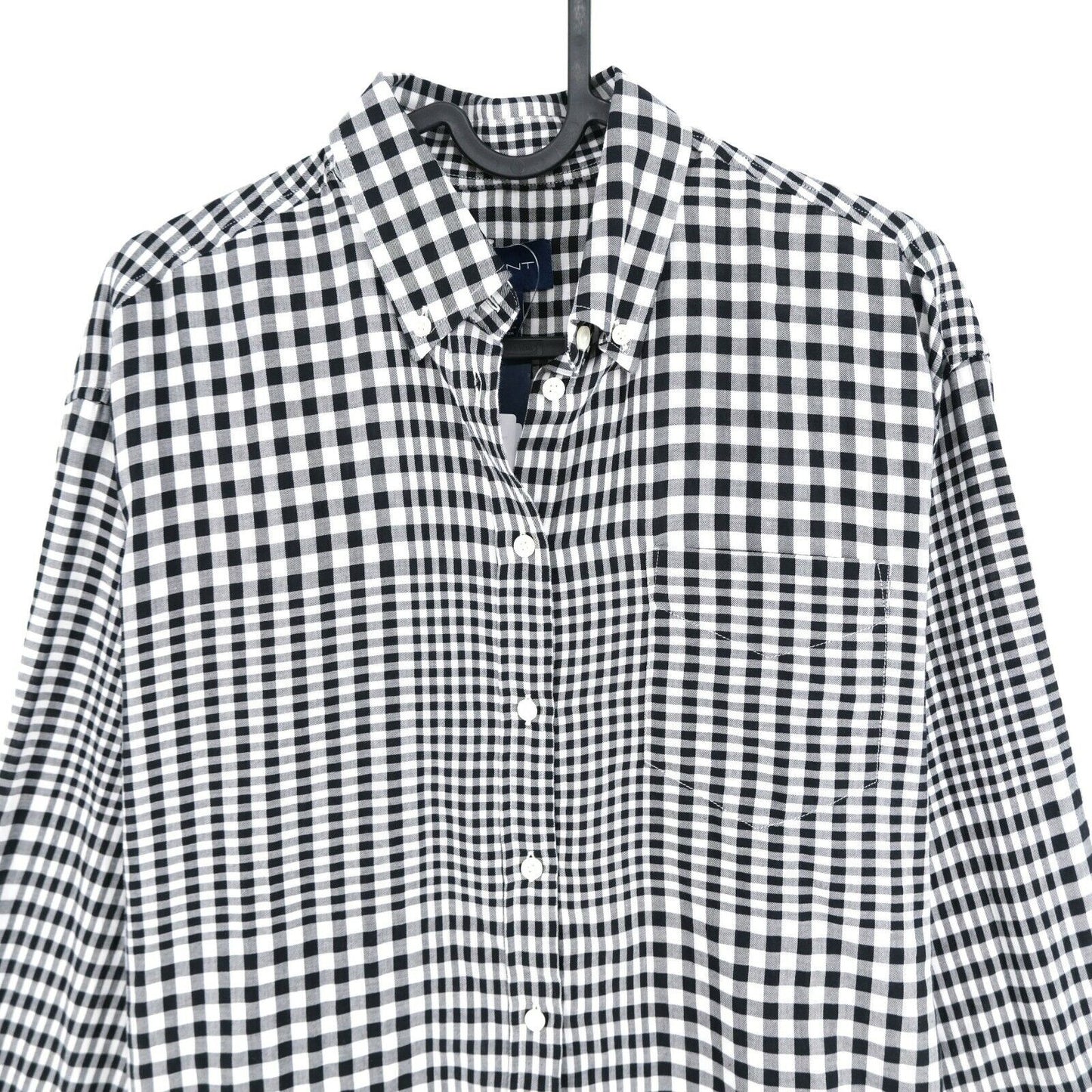 GANT Black Check Print Relaxes Shirt Size EU 36 UK 8 US 6