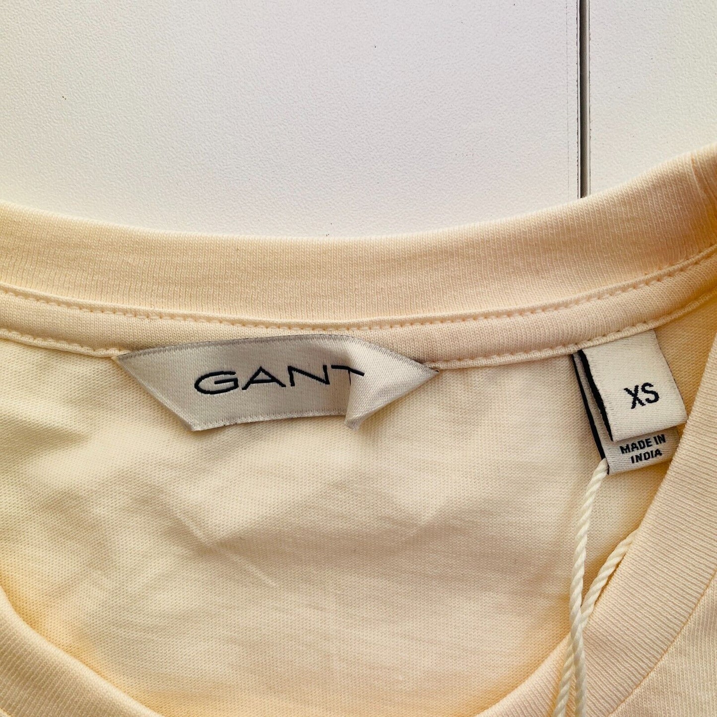 GANT Women Beige Tonal Archive Shield Crew Neck T Shirt Size XS