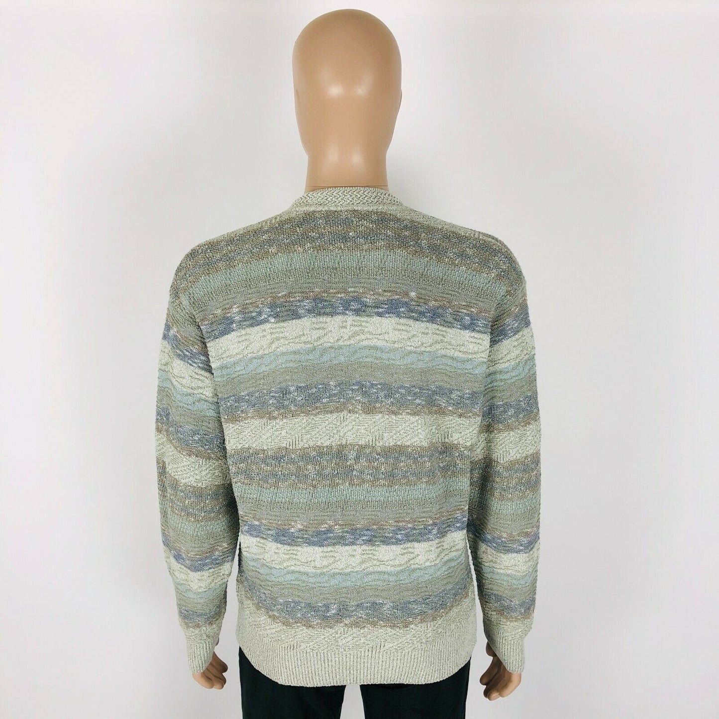 Cosby vintage Rétro années 90 SUNNY Gris Cardigan Pull EUR 48 US UK 38 - M