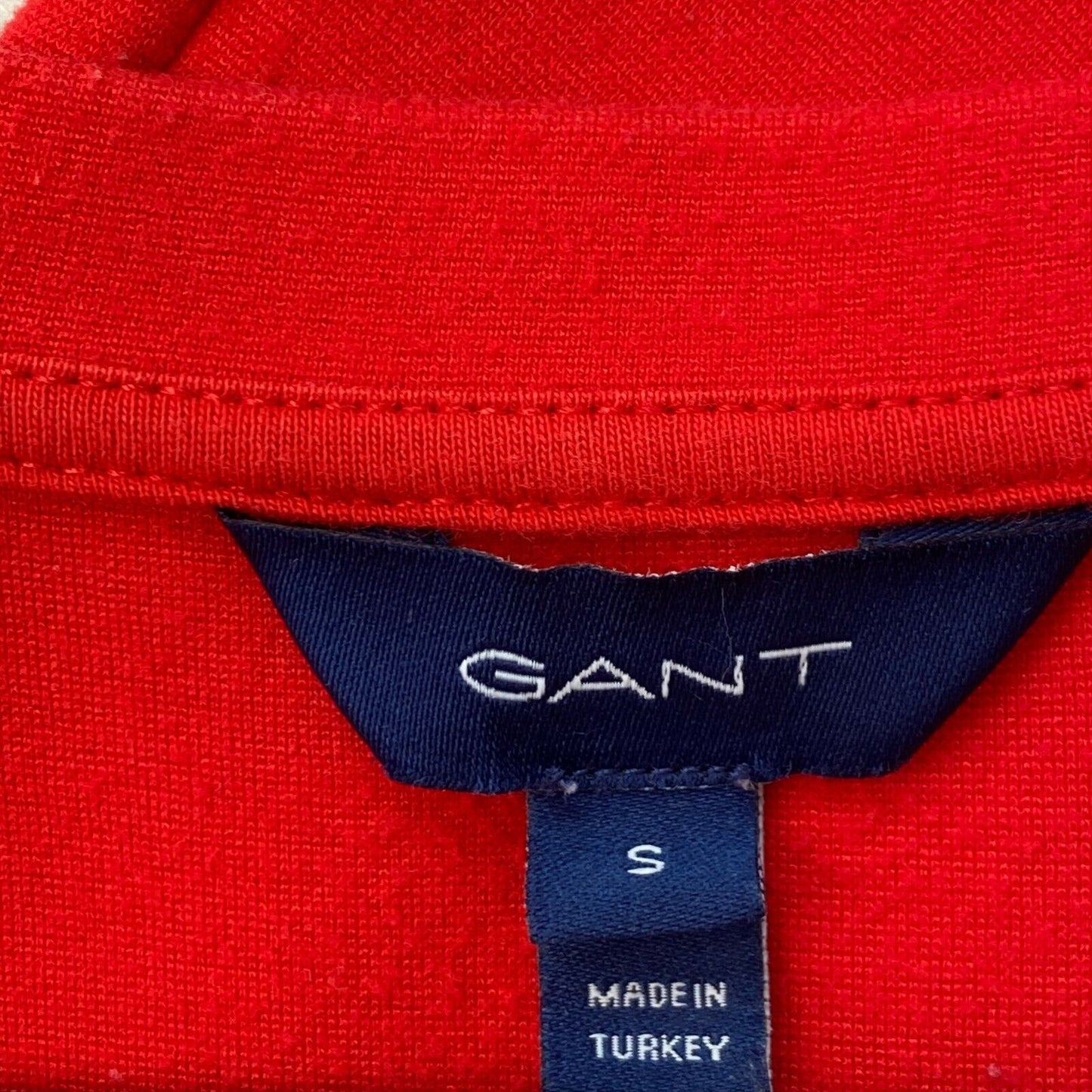 GANT Red Flounce Detail Jersey Crew Neck Dress Size S