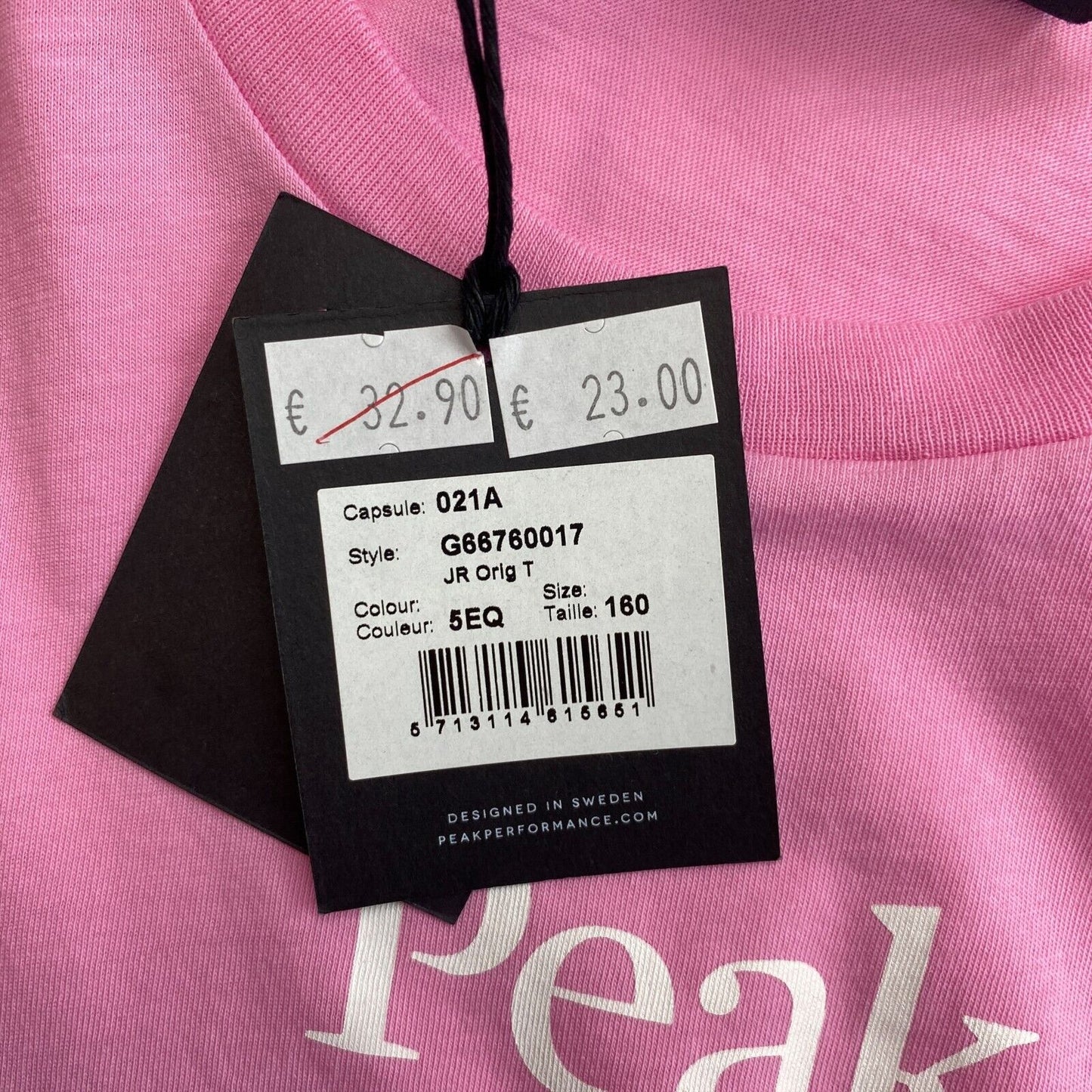 Peak Performance Pink Orig Crew Neck T Shirt Size 13 Years 160 cm