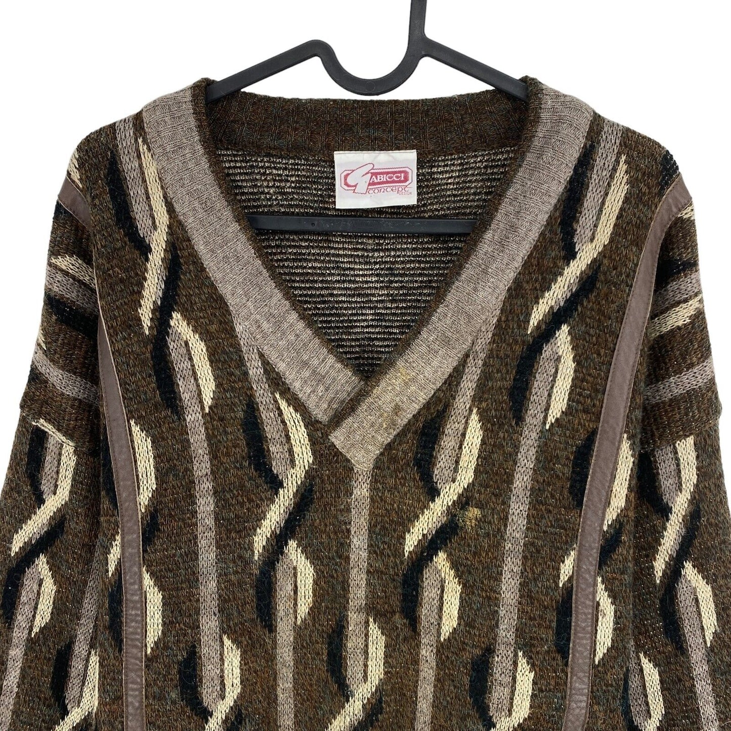 Cosby Vintage Retro 90s Gabicci Brown Sweater Pullover Size L