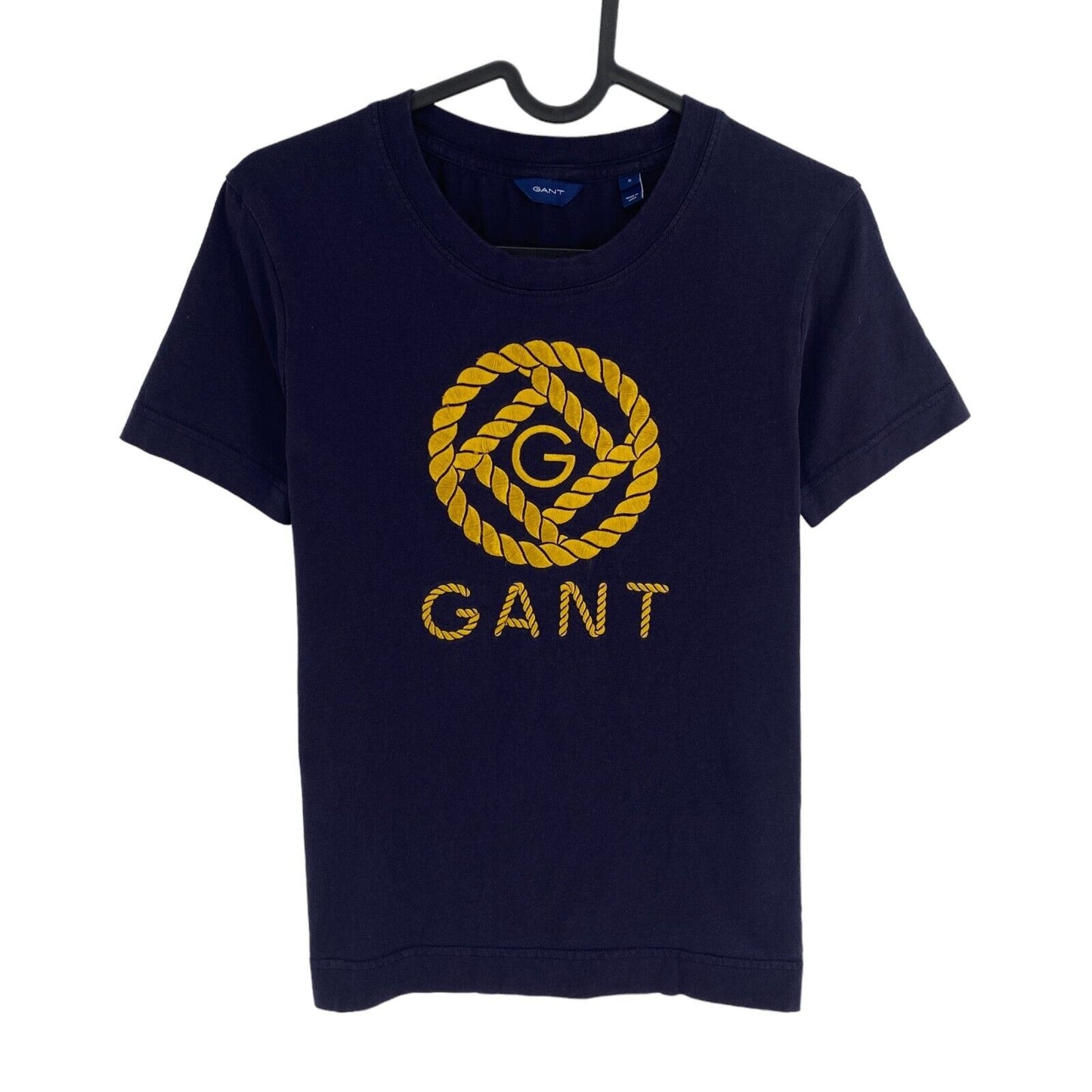 GANT Women Navy Blue Rope Icon Crew Neck Short Sleeves T Shirt Size M