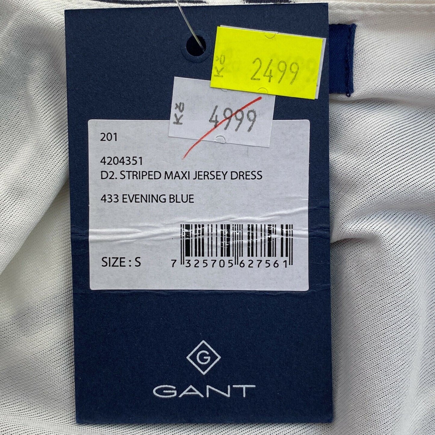 GANT Navy Blue Striped Maxi Jersey Sleeveless Dress Size S