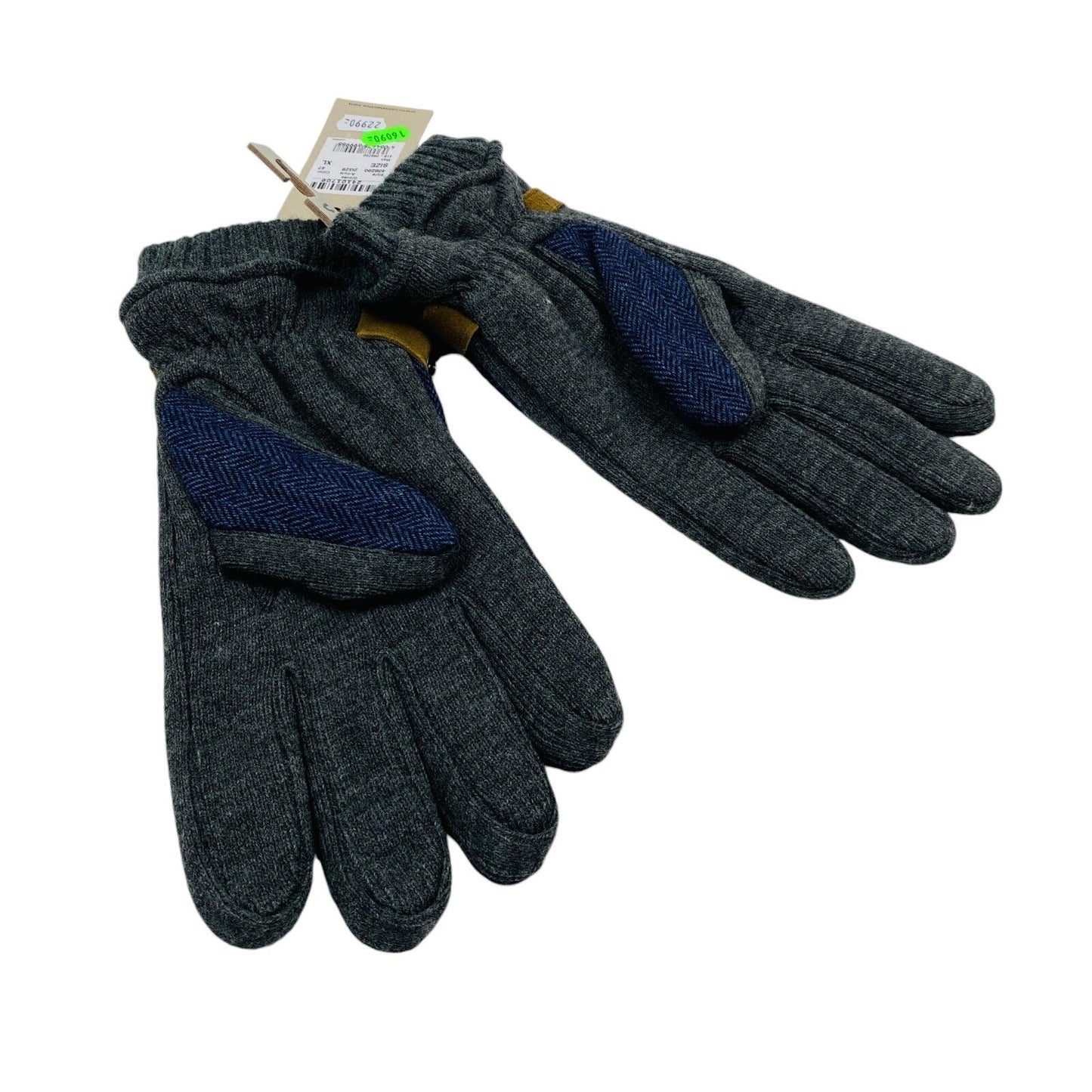 Camel Active Mens Dark Blue Grey Wool Blend Knit Gloves Size XL