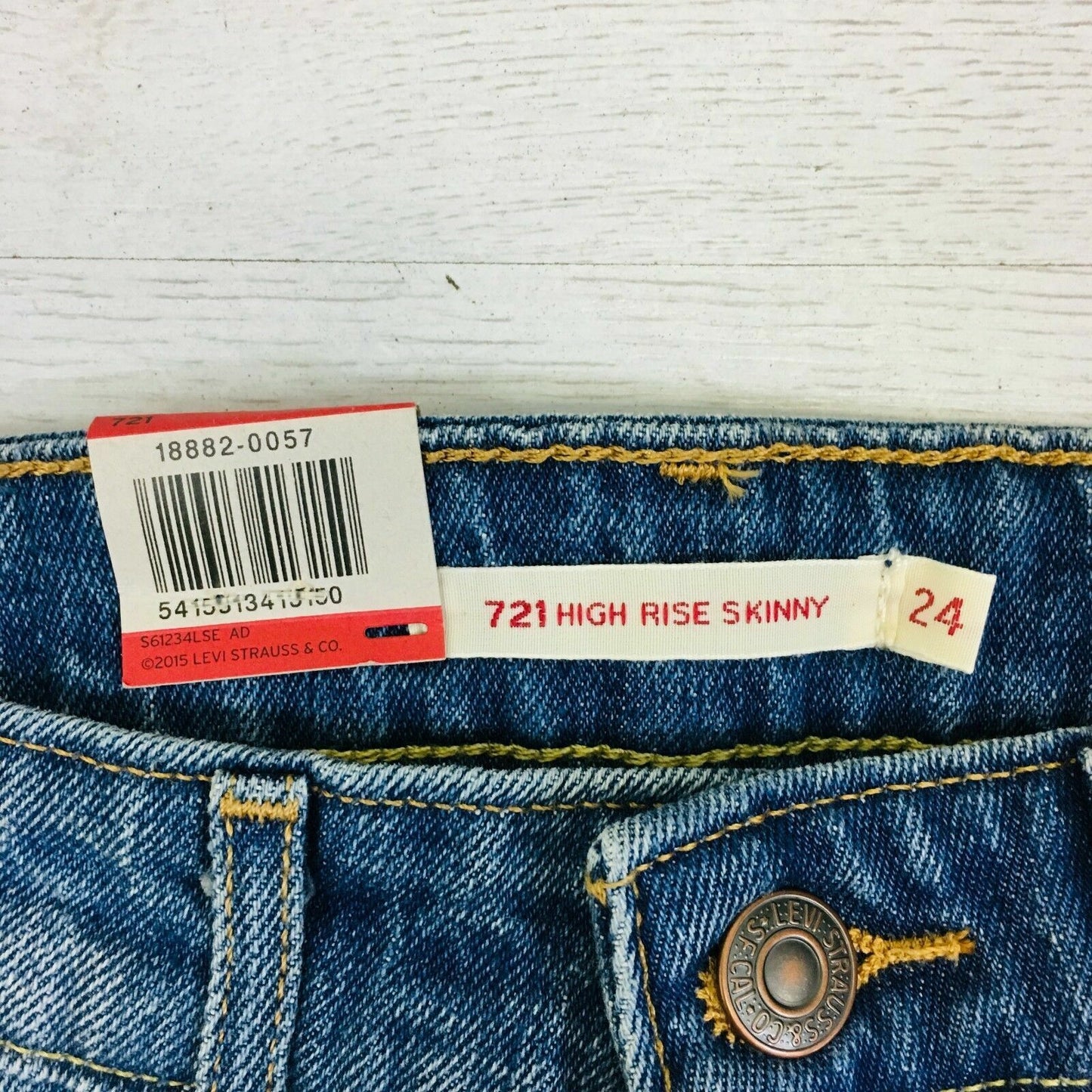 Levi‘s 721 Women‘s Teens Girl‘s High Rise Skinny Blue Jeans Size W23 W24 L32