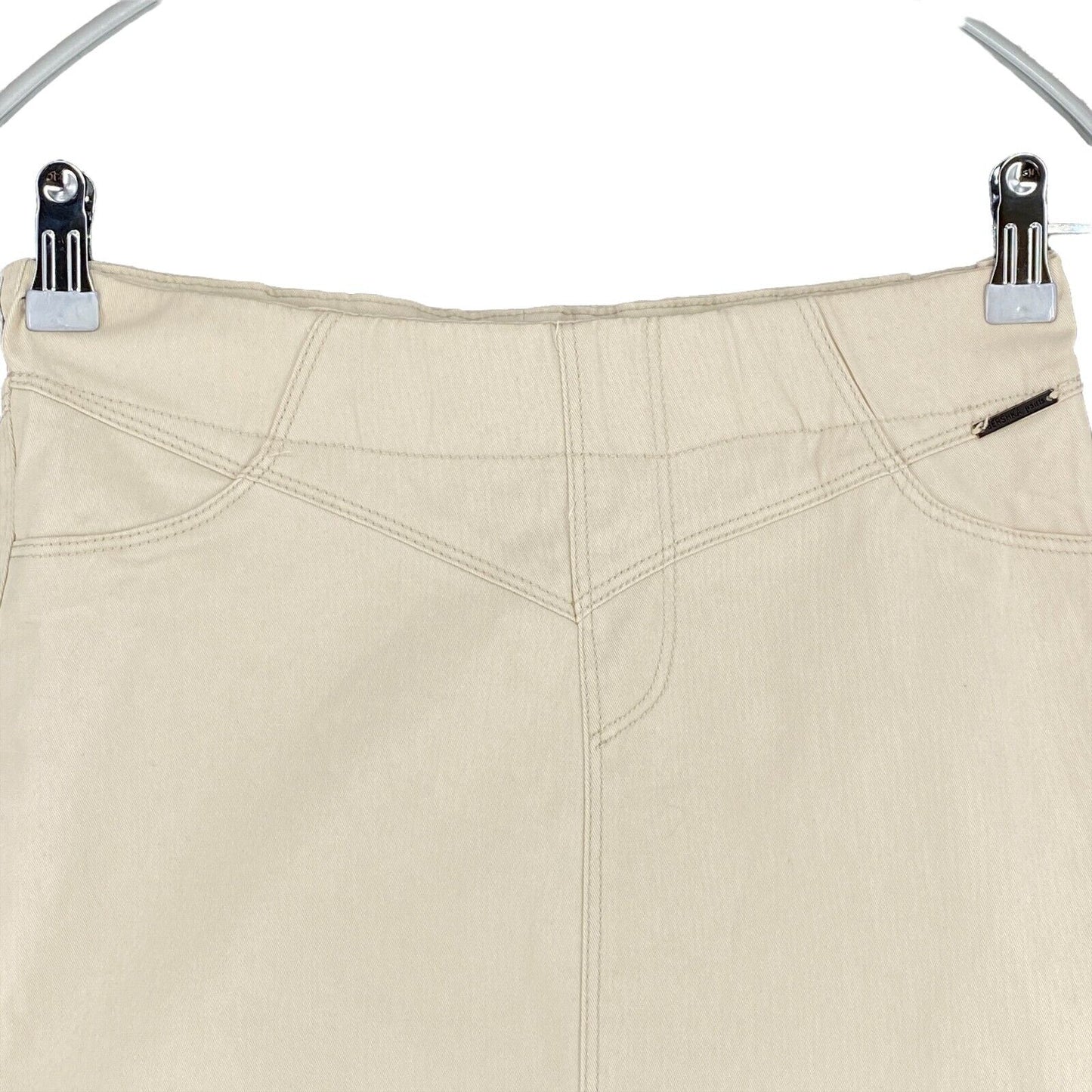 BERSHKA COLLECTION Mini-jupe en coton mélangé beige Taille S