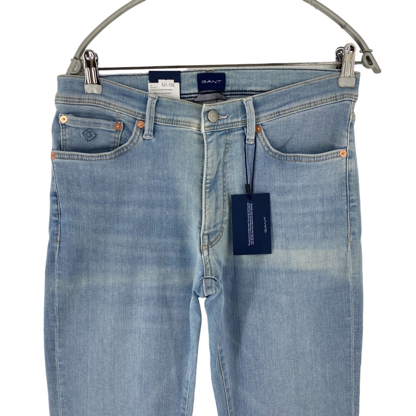 GANT MAXEN Herren Jeans mit Stretch, niedrige Taille, extra schmale Passform, Blau, W32 L32