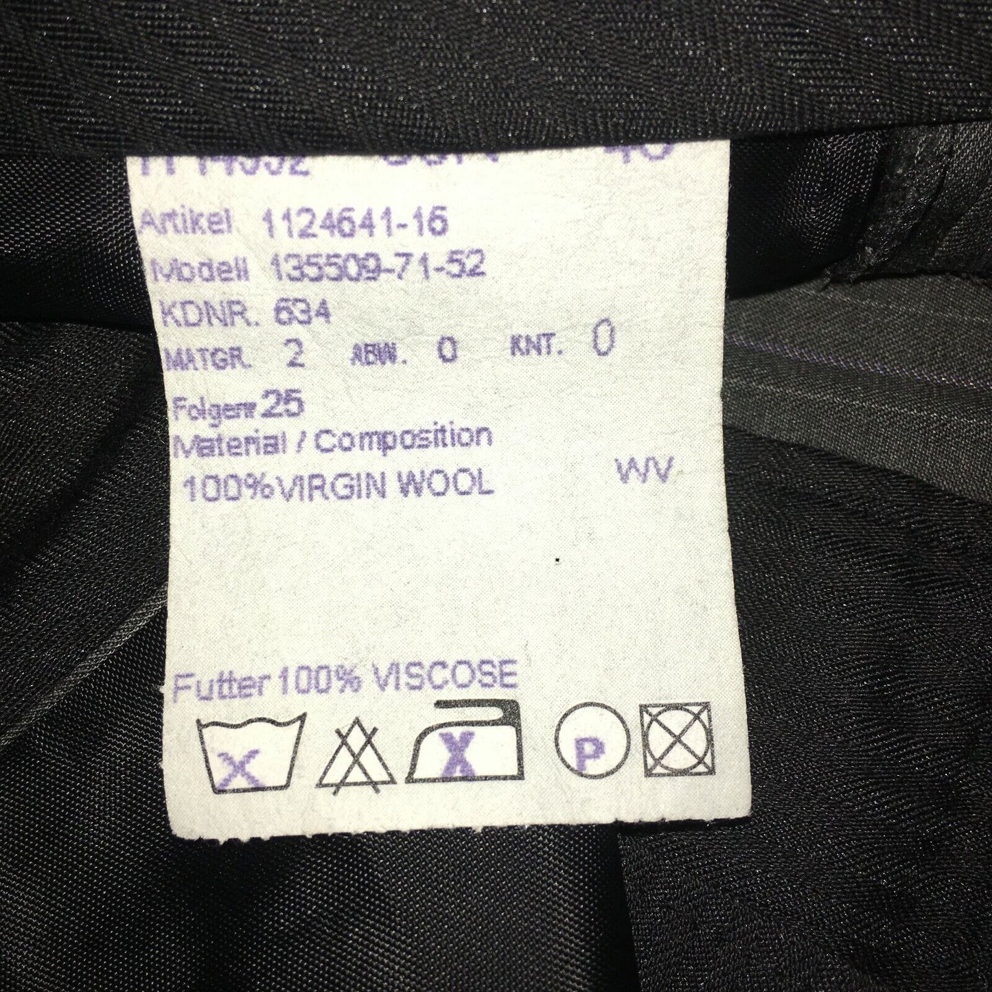 Van Gils Grey Classic 100% Virgin Wool Suit Size EUR 46 US UK 36