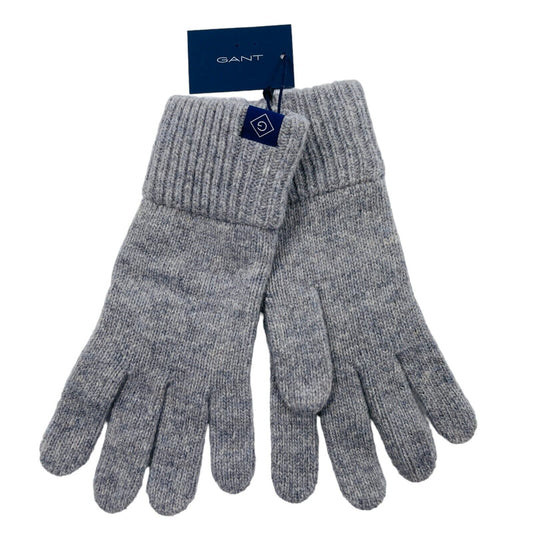 GANT Ladies Grey Wool Blend Warm Knit Gloves One Size