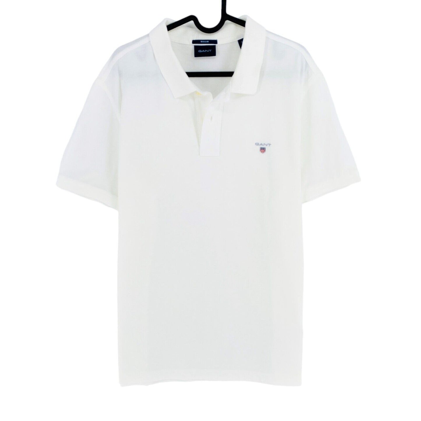 GANT White Original Regular Fit Pique Rugger Polo Shirt Size S