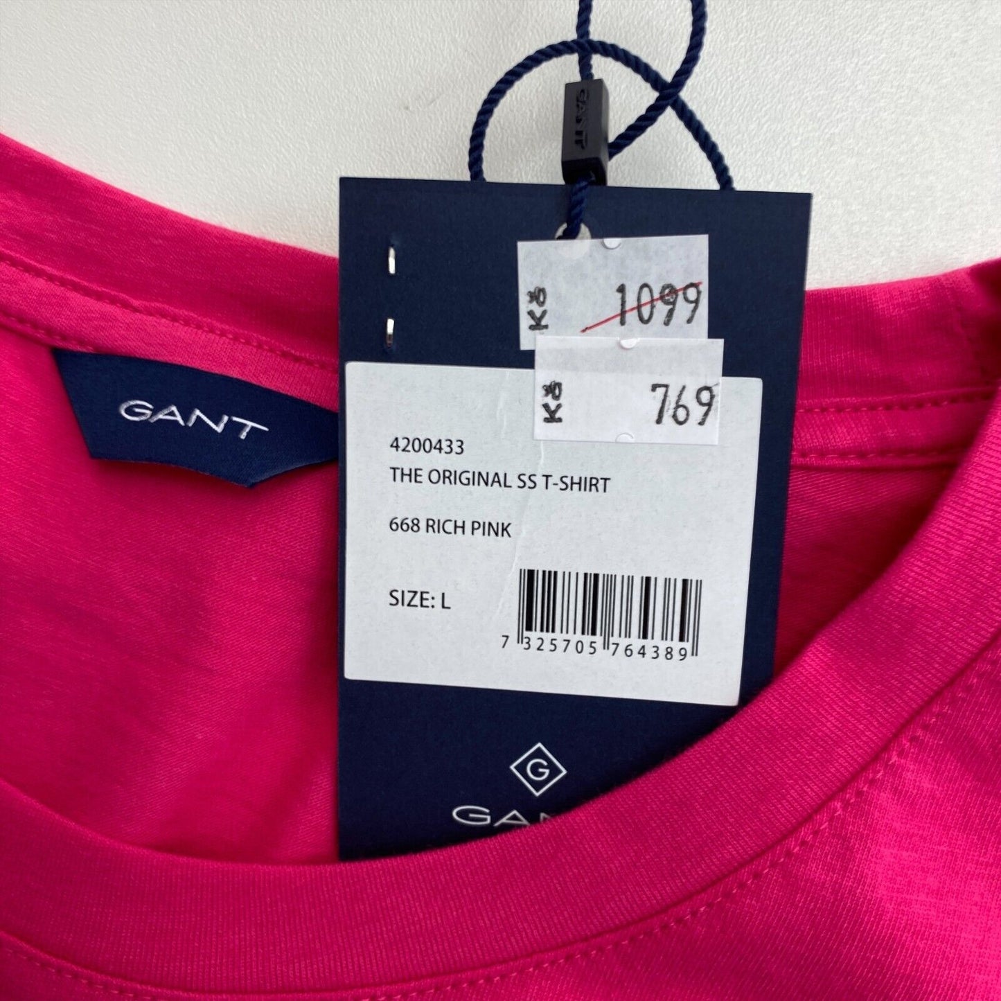 GANT T-shirt à col rond original rose taille L