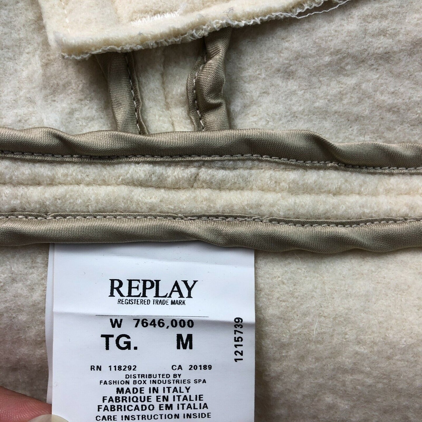 REPLAY Manteau de veste de motard en laine et coton mélangés beige Taille M