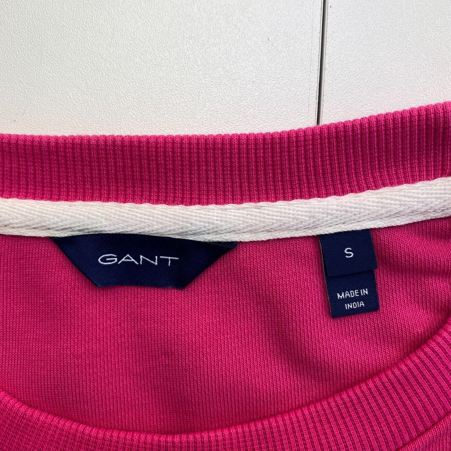 GANT Women Pink Logo Crew Neck Jumper Sweater Size S