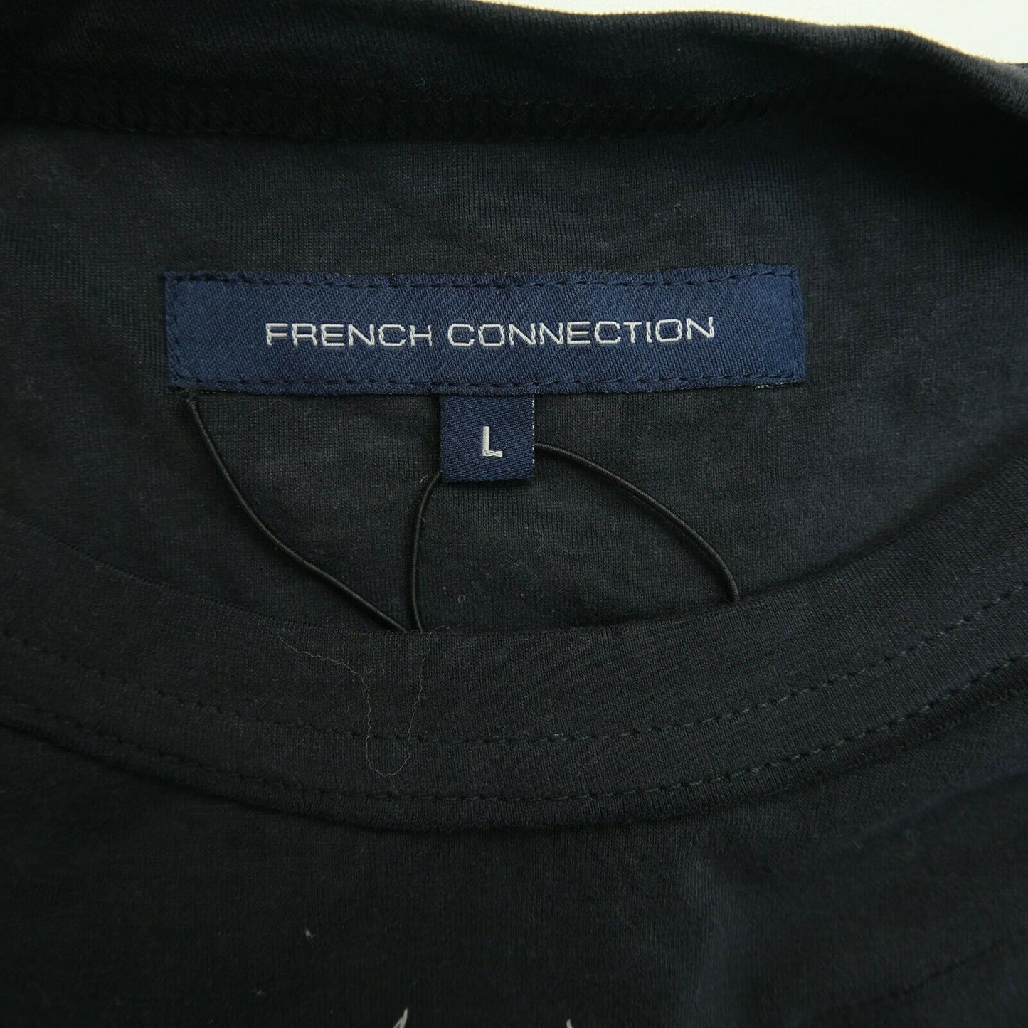 FRENCH CONNECTION Black Crew Neck Logo Long Sleeves T Shirt Size L