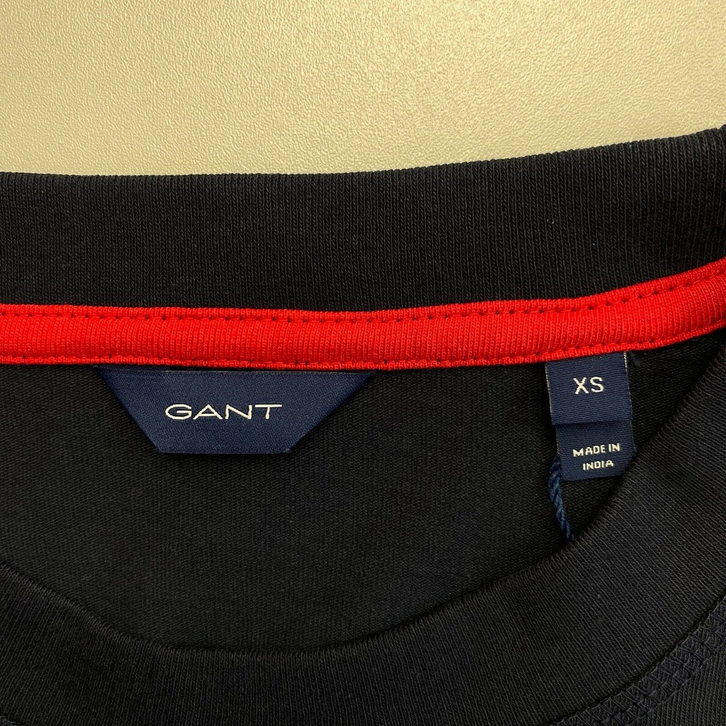 GANT Bleu Marine Rétro Logo Manches Courtes T Shirt Robe Taille XS