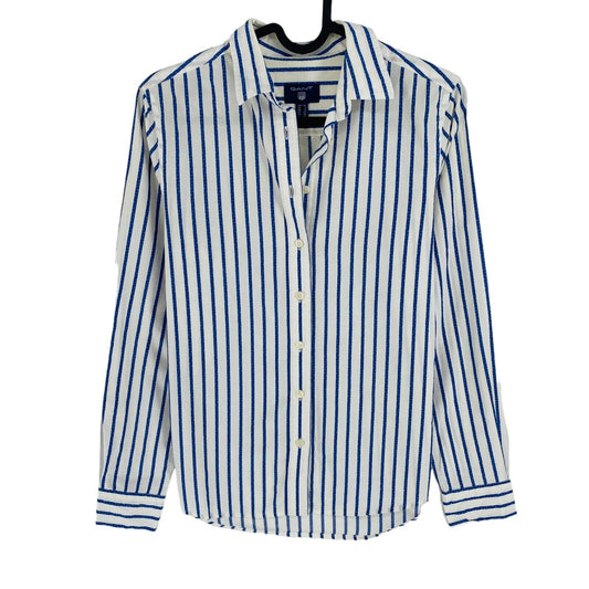 GANT Women White Striped Long Sleeves Shirt Size EU 32 UK 6 US 2