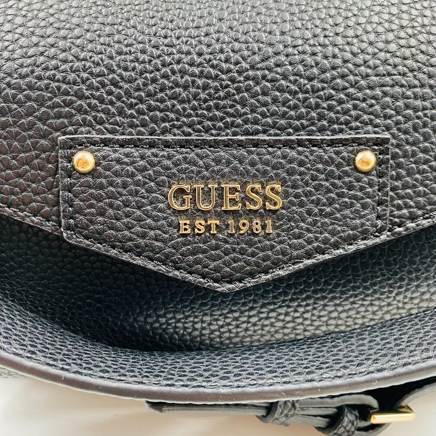 GUESS Women Black Eco Leather Small Handbag Shoulder Bag