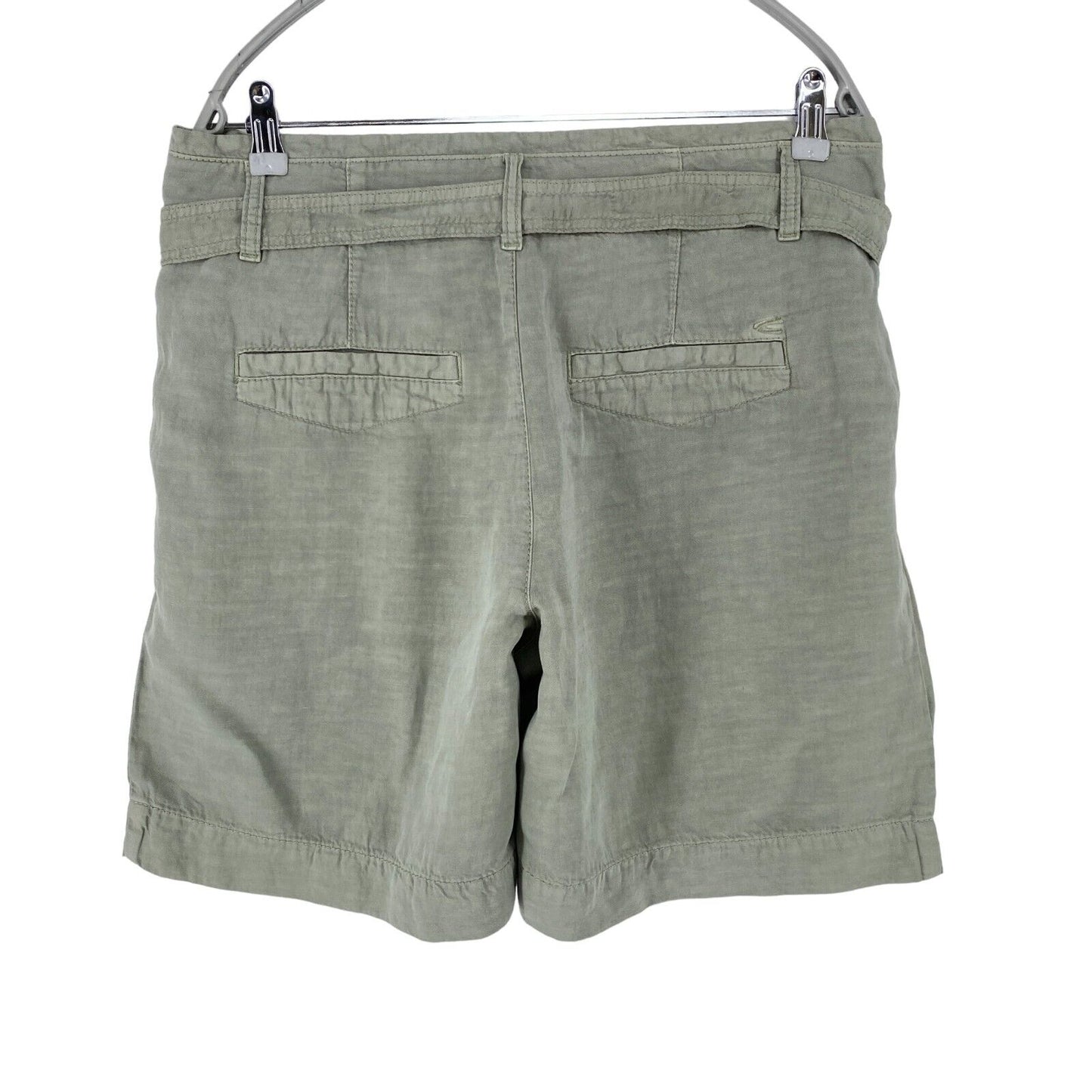 CAMEL ACTIVE Women Grey Relaxed Fit Linen Blend Shorts Size W28