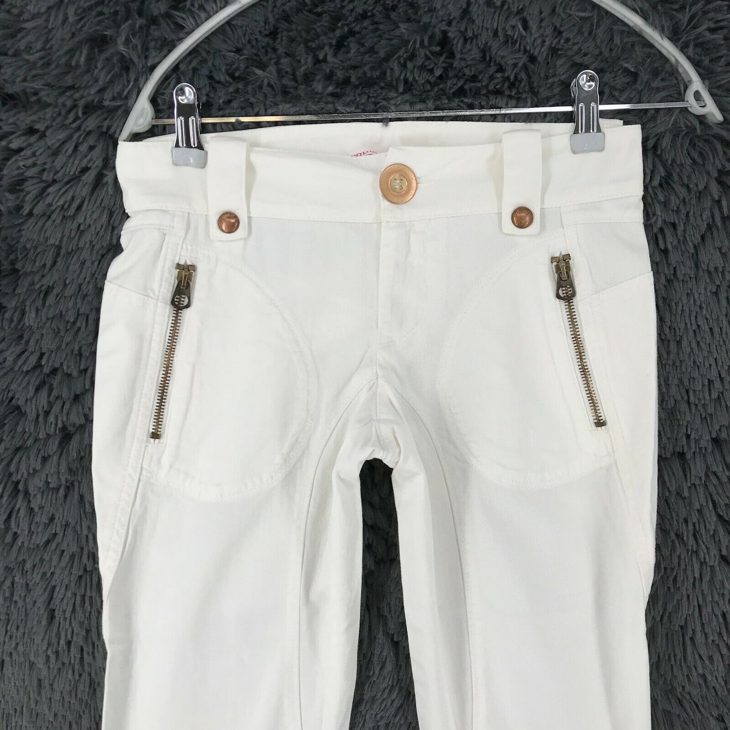 NOLITA De Nimes Women White Regular Straight Fit Cropped Capri Trousers Size W26